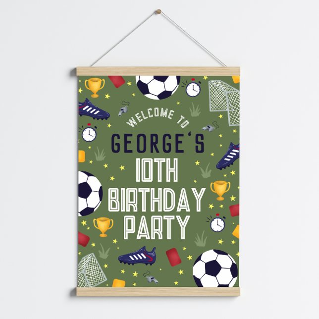 Poster Boys Sports Soccer Birthday Welcome Sign (Créateur téléchargé)