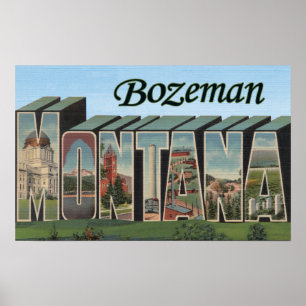 Poster Bozeman, Montana - Scènes de grandes lettres