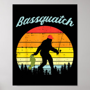 Poster Bquatch Bigfoot Sasquatch Poisson Pêche Pêcheur G