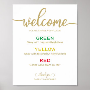 Poster Bracelet de distanciation sociale pour mariage