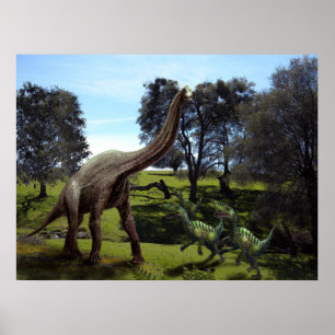 Poster ~ Brachiosaurus attaqués par des vélocirapt