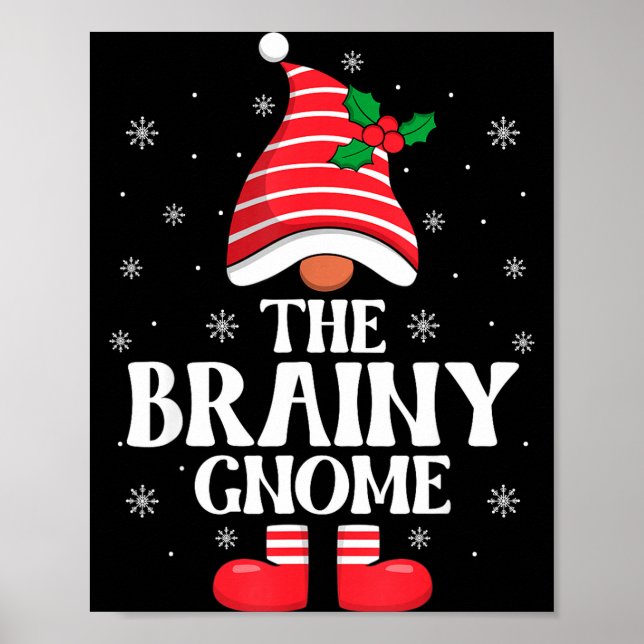 Poster Brainy Gnome Christmas Family Matching Group Funny (Devant)
