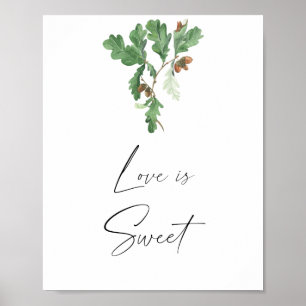 Poster Branche Acorn - l'amour est doux prendre un régal