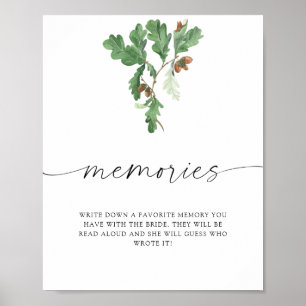 Poster Branche Acorn - souvenirs avec la mariée