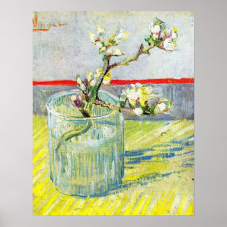 Poster Branche Almond Blossom par Vincent van Gogh