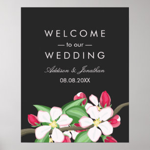 Poster Branche Apple Blossom Bienvenue à Notre Mariage