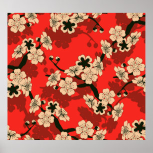 Poster Branche de cerisier japonais : élégant