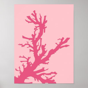 Poster Branche de corail, Nuances de corail rose