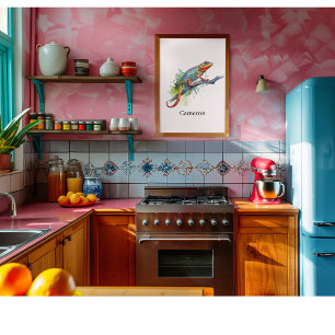 Poster Branche de Couleurs : Art Caméléon, personnalisé