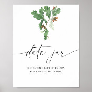 Poster Branche de gland - idées de soirée en amoureux. Po