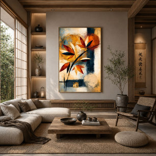 Poster Branche de Momiji Japonaise Moderne Abstraite Orga