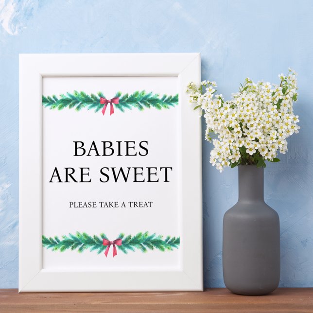 Poster Branche de Noël Les bébés sont Baby showers (Créateur téléchargé)