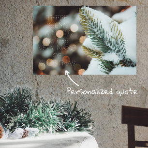 Poster Branche d'épinette de Noël et feux d'hiver