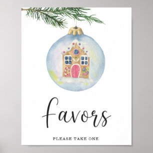 Poster Branche d'hiver à feuilles persistantes - Favors