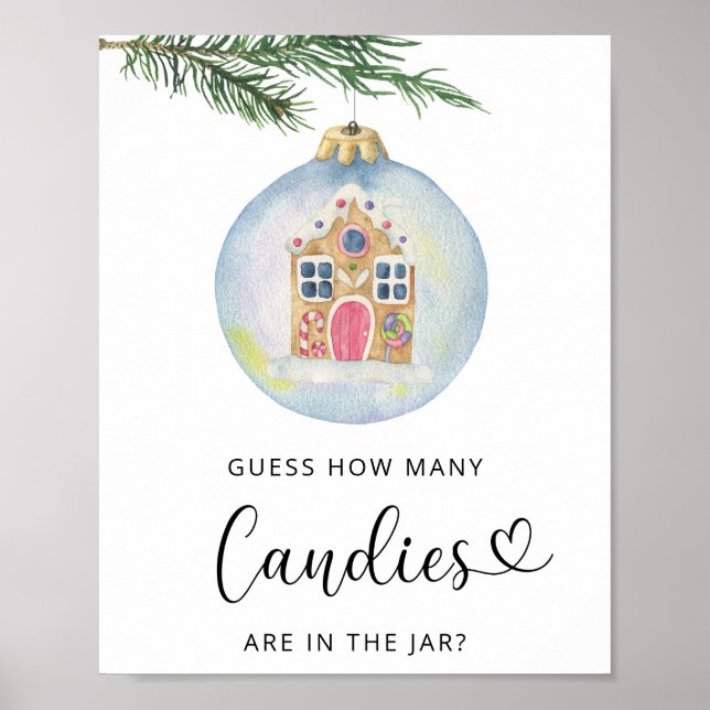 Poster Branche d'hiver - Devinez combien de bonbons (Devant)