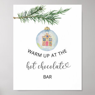 Poster Branche d'hiver - En haut du bar au chocolat chaud