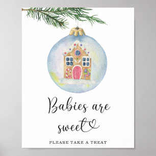 Poster Branche d'hiver - les bébés sont doux