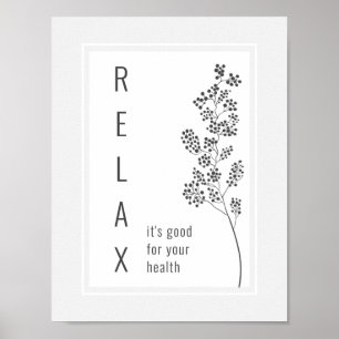 Poster Branche Florale Relax Motivation dire