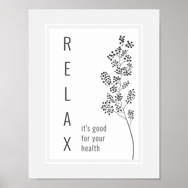 Poster Branche Florale Relax Motivation dire (Devant)