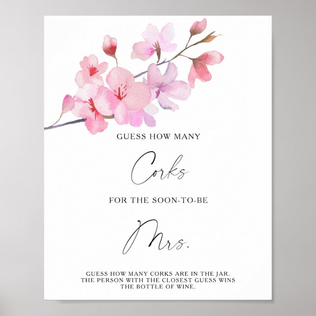 Poster Branche Sakura - Devinez combien de bouchons (Devant)