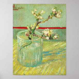Poster Branches de fleurs d'amandes en verre Van Gogh Art