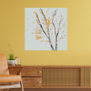 Poster Branches de l'arbre d'automne avec feuilles de aut