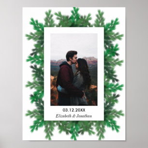 Poster Branches de l'arbre d'hiver Mariage photo