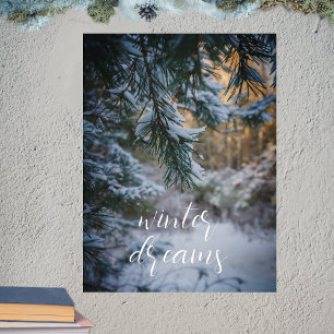 Poster Branches de pin couvertes de neige