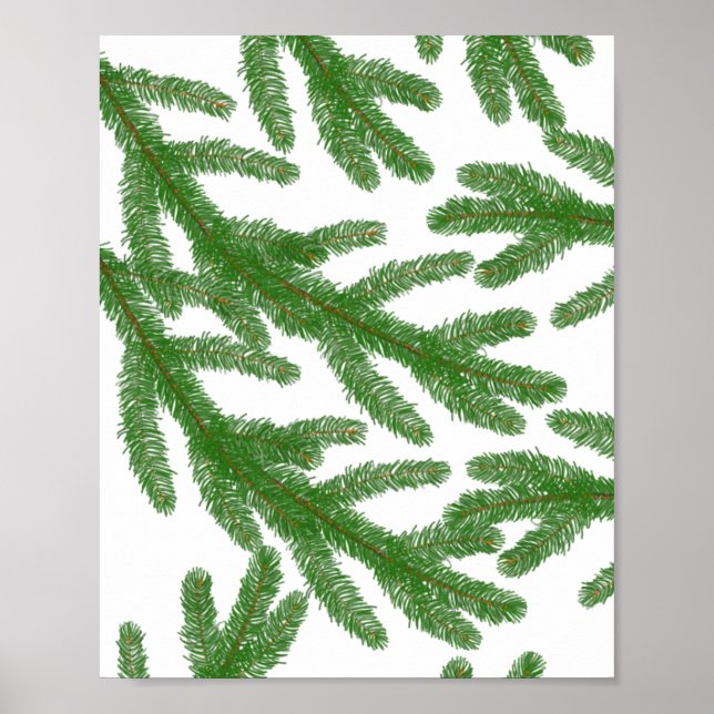 Poster Branches de sapin vert (Devant)