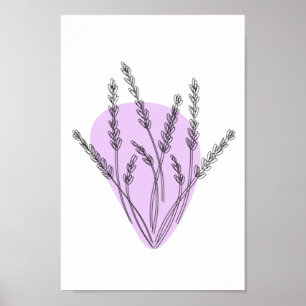 Poster Branches Et Feuille Line Art