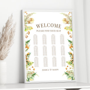 Poster Branches forestières d'automne Boho Mariage Tablea