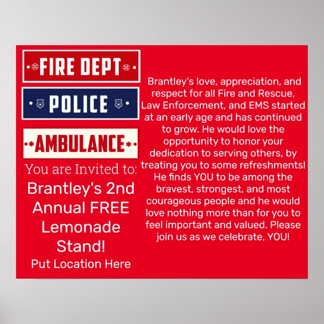 Poster Brantley's Fire Police Ambulance Thunder_Cove (Devant)