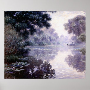 Poster Bras de Seine près de Giverny dans le brouillard