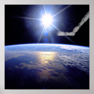 Poster Bras robotisé de la navette spatiale en orbite ter