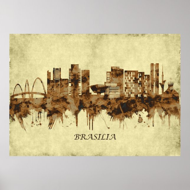 Poster Brasilia Brazil Cityscape (Devant)