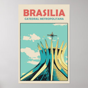 Poster Brasilia Catedral Metropolitana, Brasil Carte Post