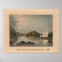 Brasserie sur Upper Schuylkill River Vintage Impri