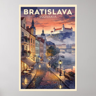 Poster Bratislava Slovaquie Voyage Rétro