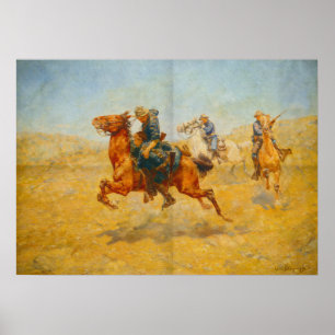 Poster Brave Cavalryman Saving a fellow Solider