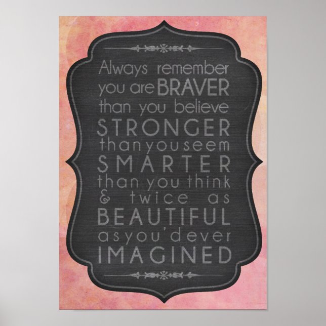 Poster Braver plus fort Smarter et belle inspiration (Devant)