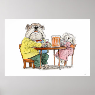Poster Bravo Beer Chien Couple Imprimer
