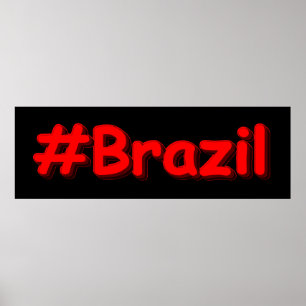 Poster "#Brazil" Joli design. Commandez dès maintenant
