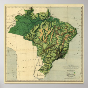 Poster BrazilPhysical MapBrazil panoramique