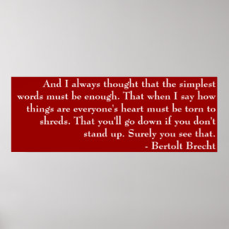Poster Brecht Poem