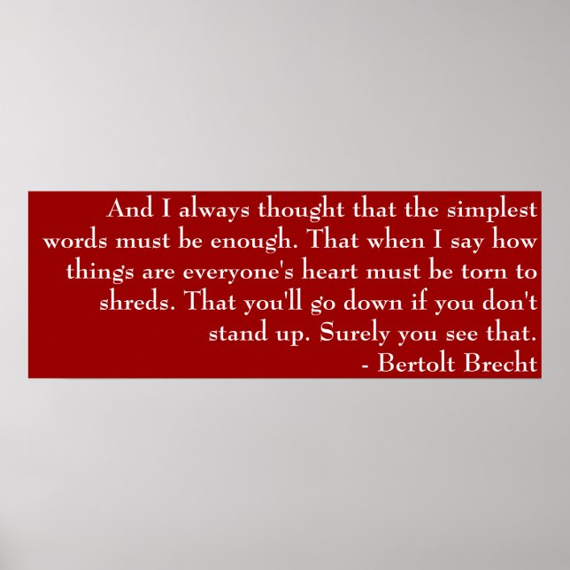 Poster Brecht Poem (Devant)