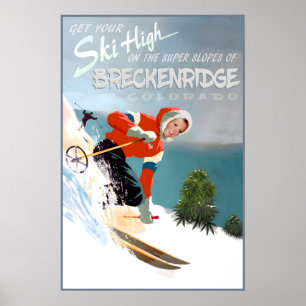 Poster Breckenridge Colorado Neige Ski Sports d'hiver
