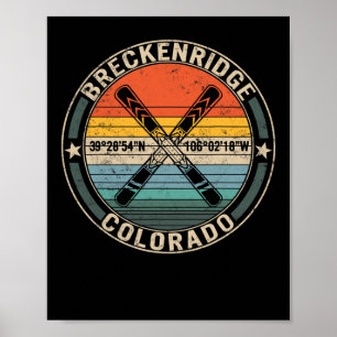 Poster Breckenridge Colorado Ski Mountain Snowboard