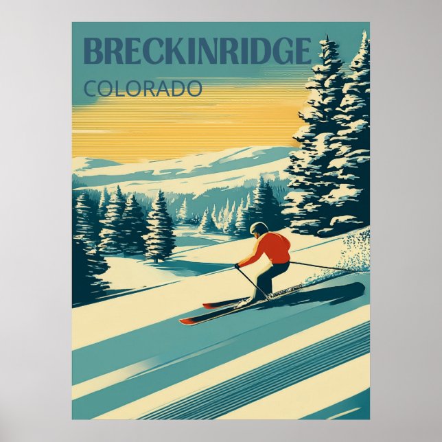 Poster Breckenridge moderne Colorado Voyage (Devant)