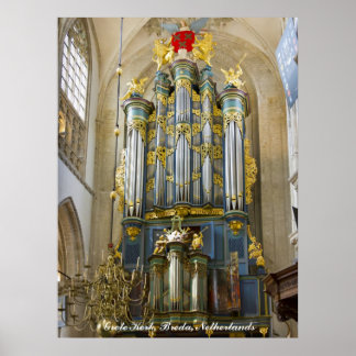 Poster Breda Grote Kerk, Pays-Bas