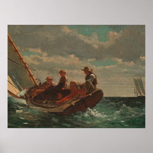 Poster Breezing Up (A Fair Wind) by Winslow Homer (Devant)